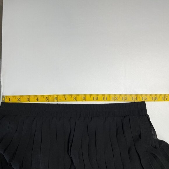 Ichi‎ Pleated Skirt Womens Medium Black Pull On A-Line Midi Sheer Lined - Picture 13 of 14